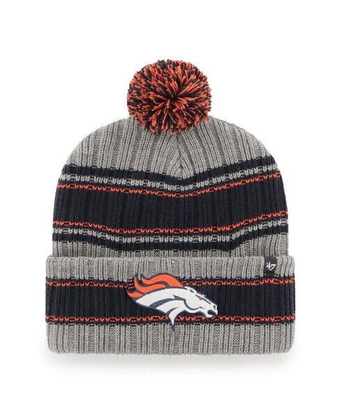 Men's Graphite Denver Broncos Rexford Cuffed Knit Hat With Pom