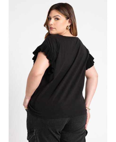 Plus Size Ruffle Sleeve Tee