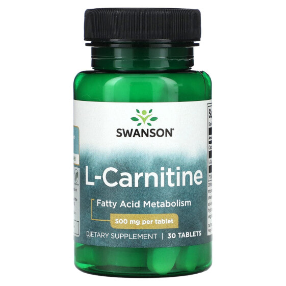 Swanson, L-карнитин, 500 мг, 30 таблеток