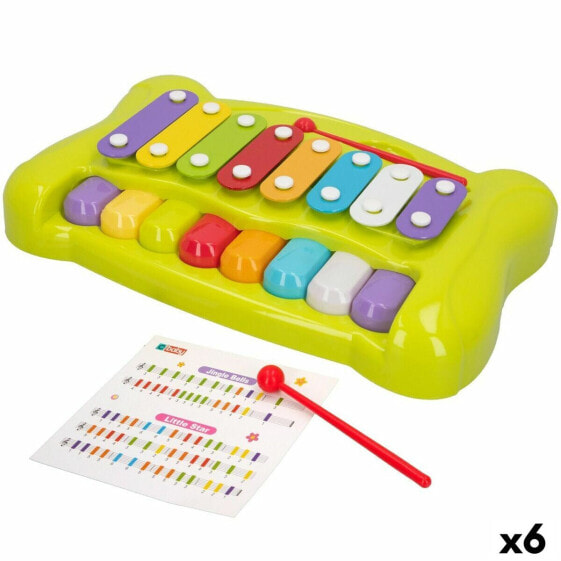 Музыкальная игрушка пианино-ксилофон Colorbaby Металл Пластик 34 x 6 x 21 см (6 штук)