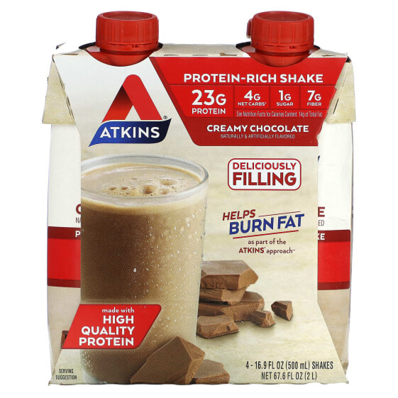 Протеиновый коктейль Atkins Кремовый Шоколадный, 4 порции, 500 мл