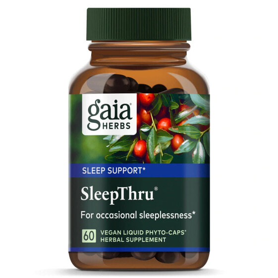 Gaia Herbs SystemSupport Sleep Thru Комплекс с экстрактом магнолии и асваганды для спокойного сна 60 вегетарианских капсул