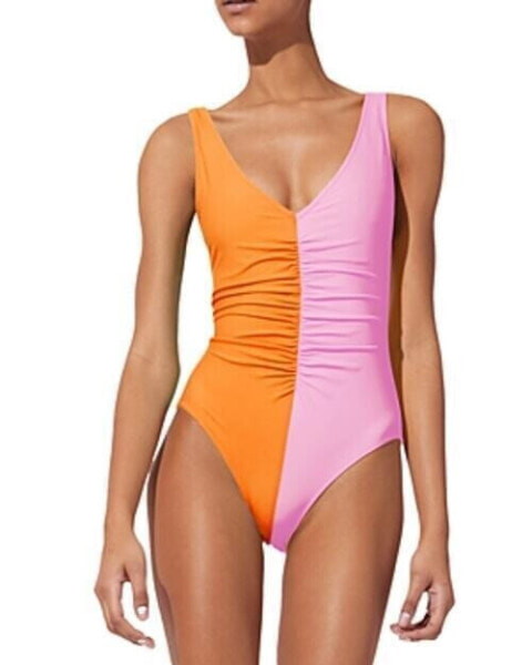 Solid & Striped 298819 The Lucia Color Blocked Ruched One Piece Swimsuit L