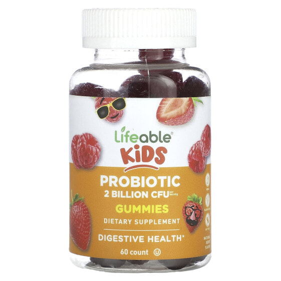 Kids Probiotic Gummies, Natural Berry, 1 Billion CFU, 60 Gummies