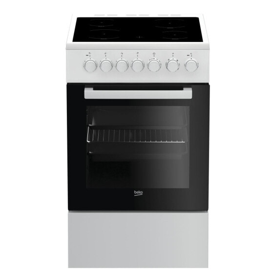 BEKO FSM57100GW - Freestanding cooker - Black - White - Rotary - White - Front - Bottom