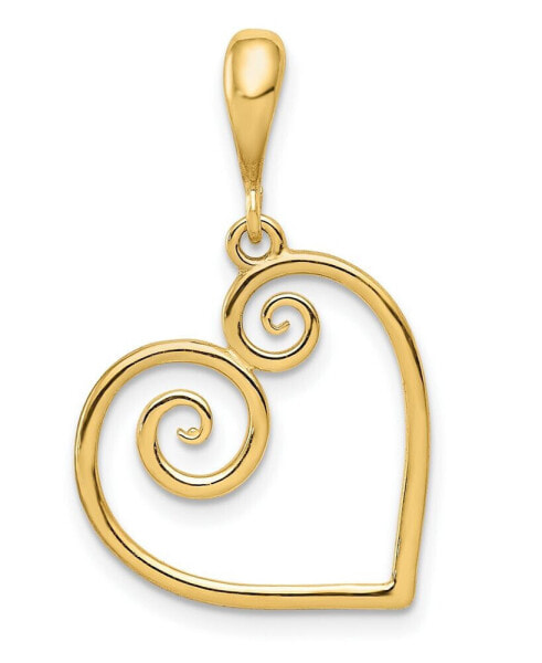 Heart Charm in 14k White or Yellow Gold