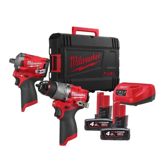 Milwaukee Maschinen-Set M12FPP2H2-402X: M12 FPD2-402X + M12 FIWF12-0X