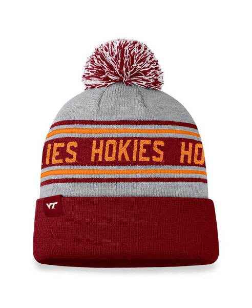 Men's Heather Gray Virginia Tech Hokies Frigid Cuffed Knit Hat with Pom