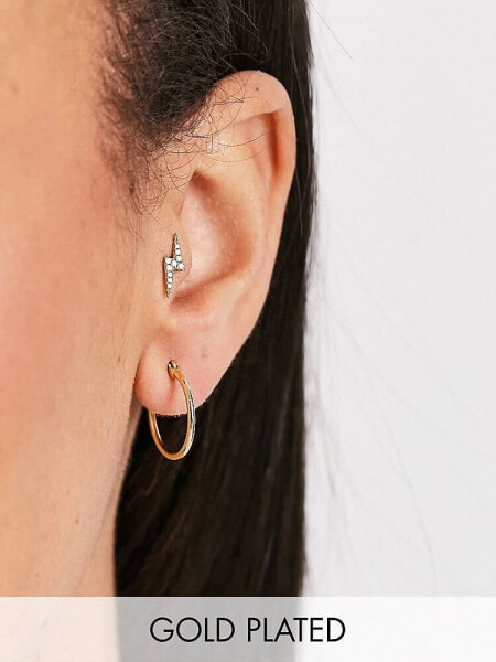 Pieces exclusive 18K plated small hoops in gold