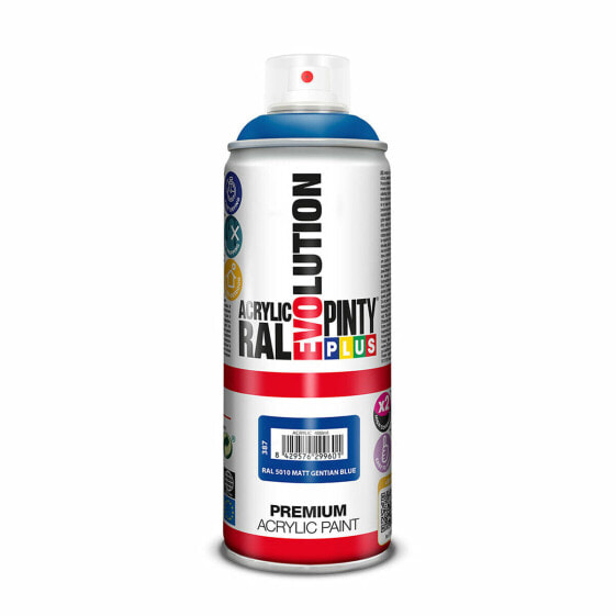 Аэрозольная краска Pintyplus Evolution RAL 5010 Gentian Blue 400 ml матовый