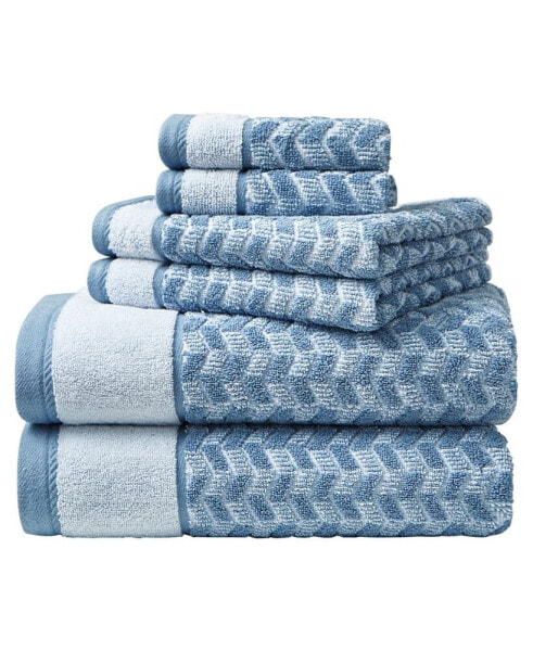 Zane Chevron Cotton Terry 6 Piece Towel Set