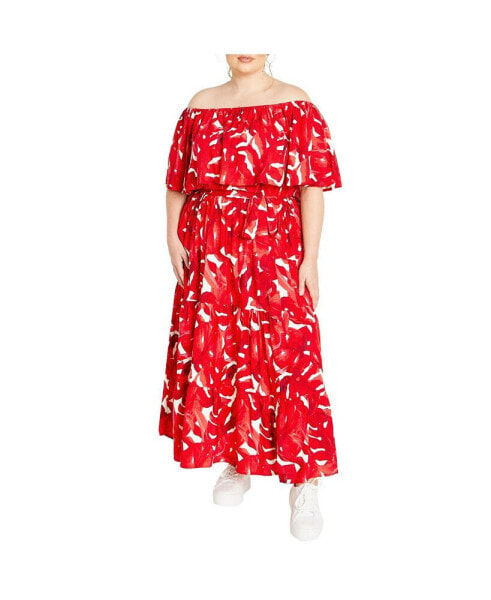 Plus Size Boardwalk Print Maxi Dress