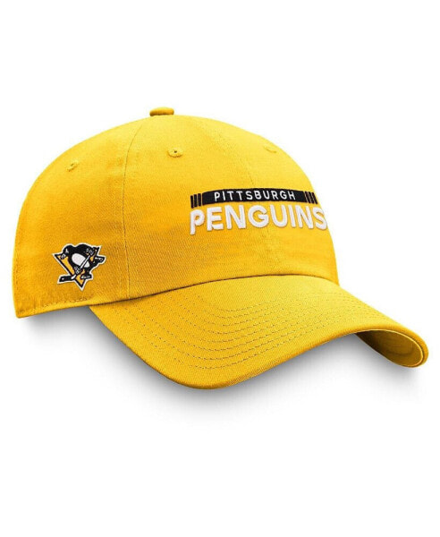 Men's Gold Pittsburgh Penguins Authentic Pro Rink Adjustable Hat