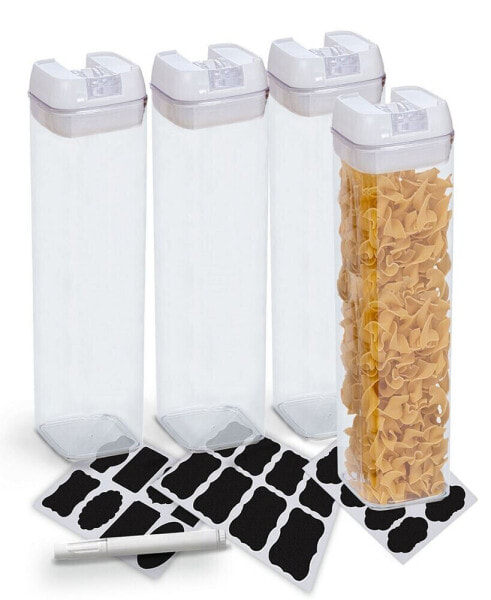 4 Piece Food Storage Containers, 1.9 Liter