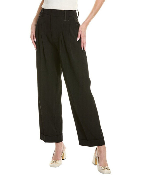 Ganni Loose Fit Mid-Waist Pleat Pant Women's