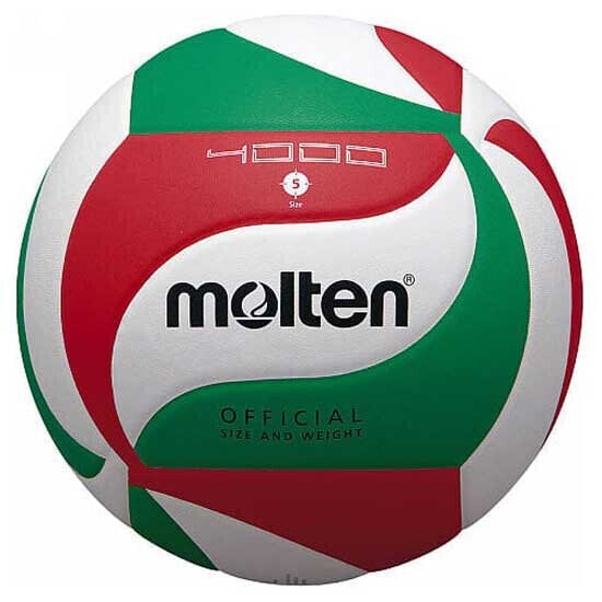 Волейбольный мяч Molten 4000 Boлейбольный размер 5, 18 панелей, ламинат, бутиловая камера, синтетическая кожа, цвет красный/зеленый/белый