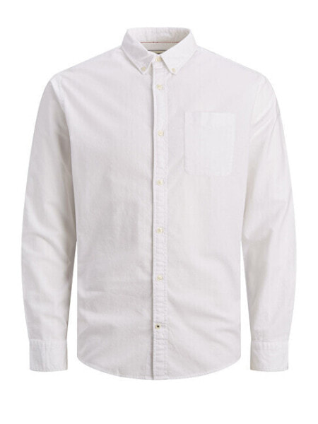 Pánská košile JJEOXFORD Slim Fit 12190444 White PLUS SIZE