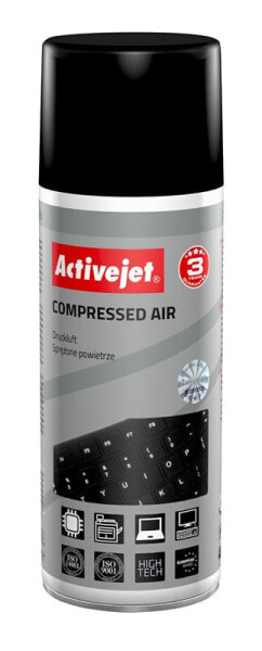 Activejet AOC-200 compressed air 400 ml - Equipment cleansing air pressure cleaner - Metal/Plastic - Mobile phone/Smartphone - PC - Printer - Scanner - 400 ml - Multicolour - 1 pc(s)