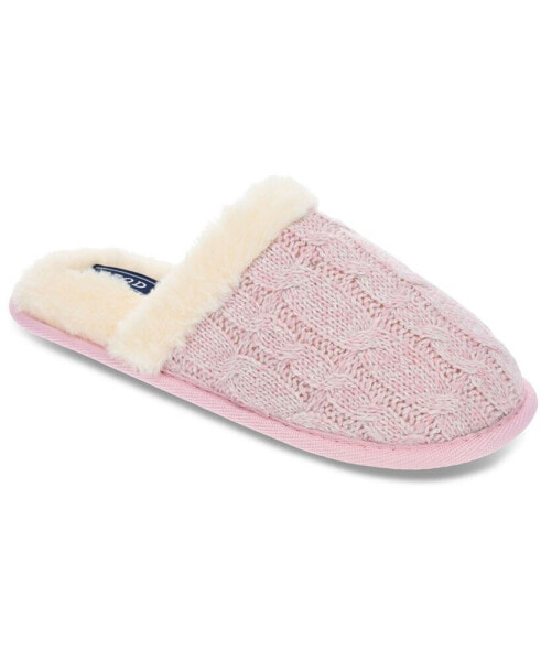 Women's Cable Knit Lip Sole Scuff Slipper