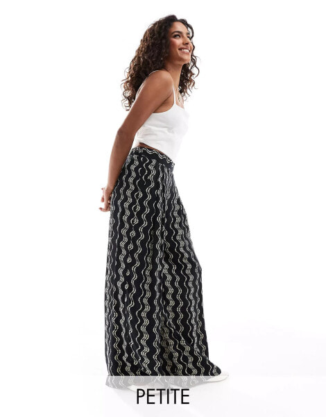 Nobody's Child Petite Zena wide leg trousers in geo print