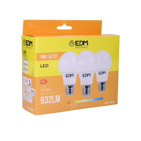 Лампочки LED EDM Pack of 3 10 Вт E27 810 Лм Ø 6 x 10,8 см (3200 K)