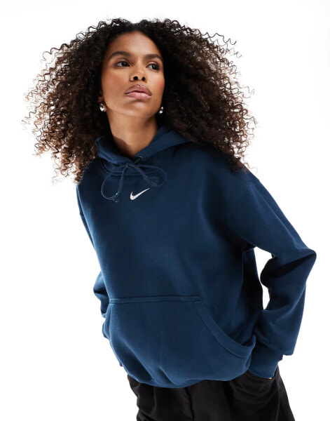 Nike Mini Swoosh hoodie in navy