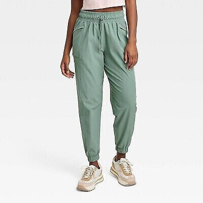 Women's Lined Winter Woven Joggers - All in Motion Green M