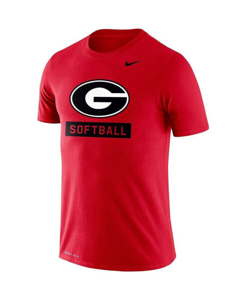 Men's Red Georgia Bulldogs Softball Drop Legend Performance T-shirt
