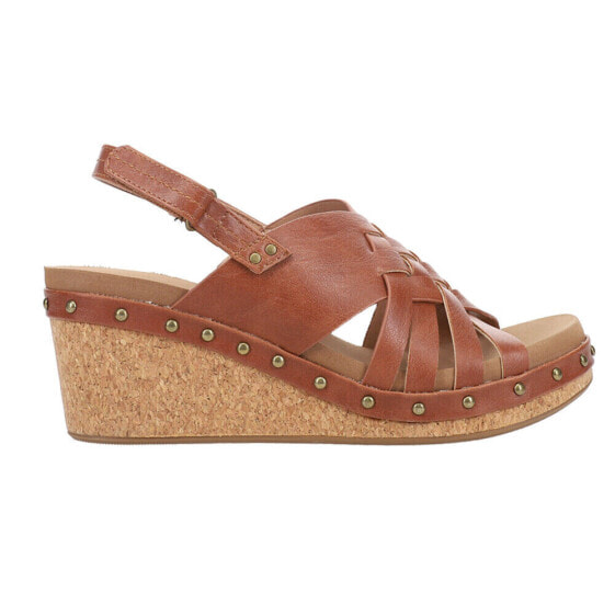 Corkys Dream Weaver Studded Wedge Womens Brown Casual Sandals 41-0219-TBCO