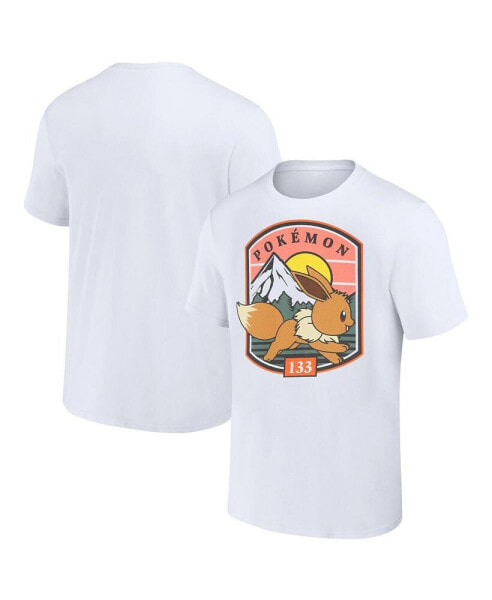 Men's and Women's White Pokemon Eevee Out Run T-shirt