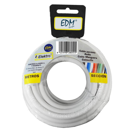 Антенный кабель EDM 3 x 1,5 мм 20 м Белый