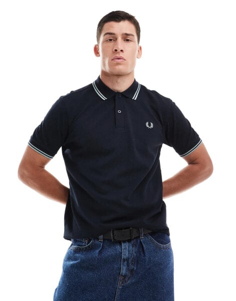 Fred Perry twin tipped polo shirt in black