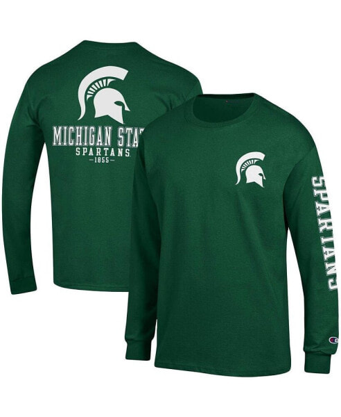 Men's Green Michigan State Spartans Team Stack Long Sleeve T-shirt
