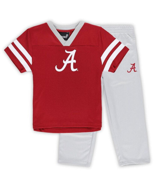 Toddler Boys and Girls Crimson, Gray Alabama Crimson Tide Red Zone Jersey and Pants Set