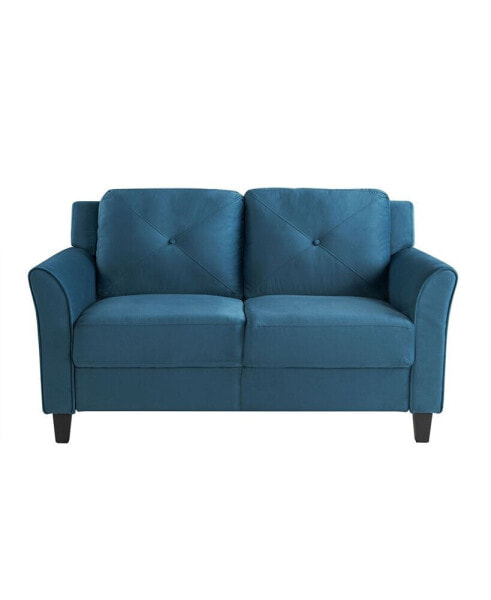 56.3" W Polyester Harvard Loveseat with Curved Arms