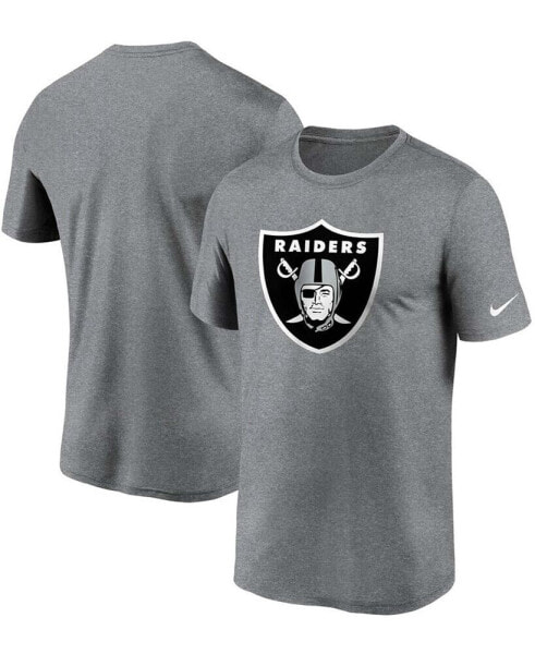 Men's Big and Tall Heathered Charcoal Las Vegas Raiders Logo Essential Legend Performance T-shirt