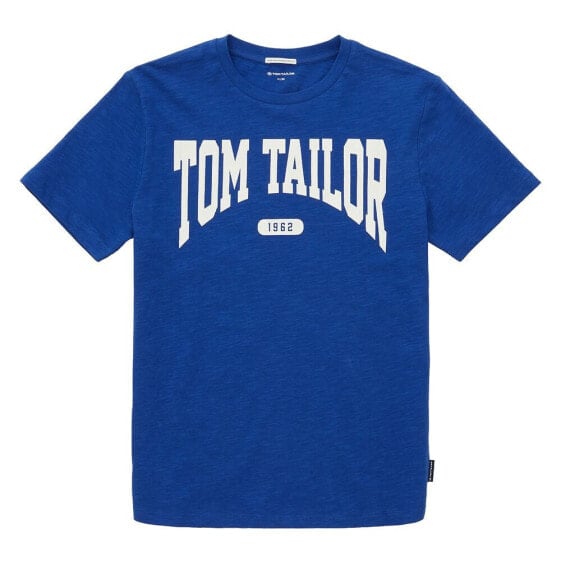 TOM TAILOR 1037515 Regular Printed Slub short sleeve T-shirt
