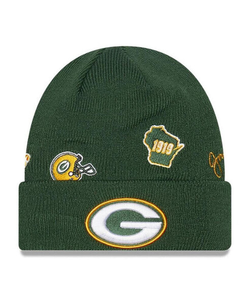 Big Boys Green Green Bay Packers Identity Cuffed Knit Hat