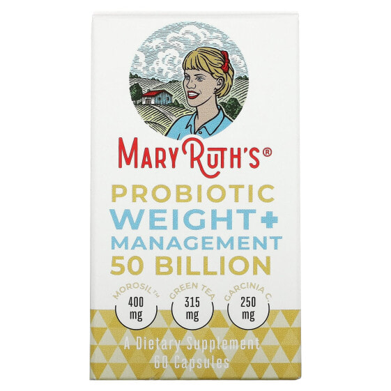 Витамины для пищеварительной системы MaryRuth's Probiotic Weight+ Management, 50 миллиардов, 60 капсул