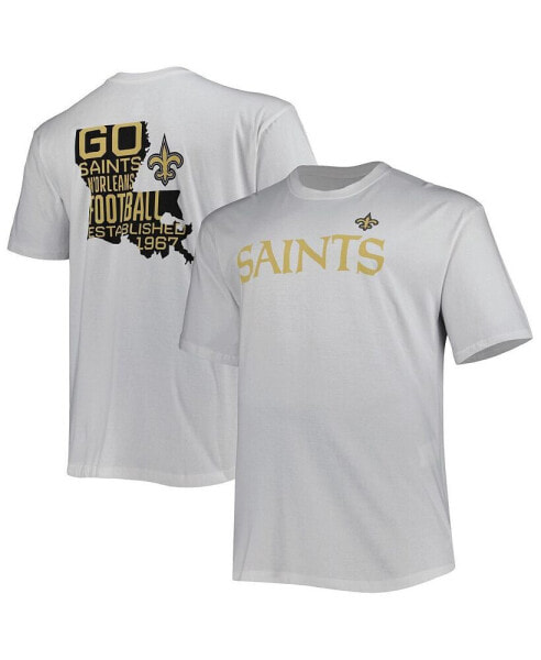 Men's White New Orleans Saints Big Tall Hometown Collection Hot Shot T-Shirt