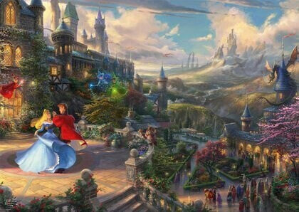 Schmidt Spiele PQ Puzzle 1000 el. THOMAS KINKADE Śpiąca Królewna w tańcu (Disney)