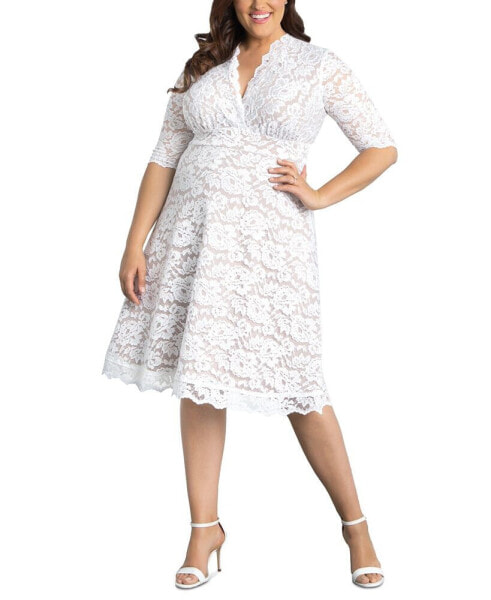 Plus Size Bella Lace A-Line Cocktail Dress