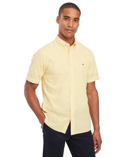 Men's Regular-Fit Candy Stripe Linen Shirt