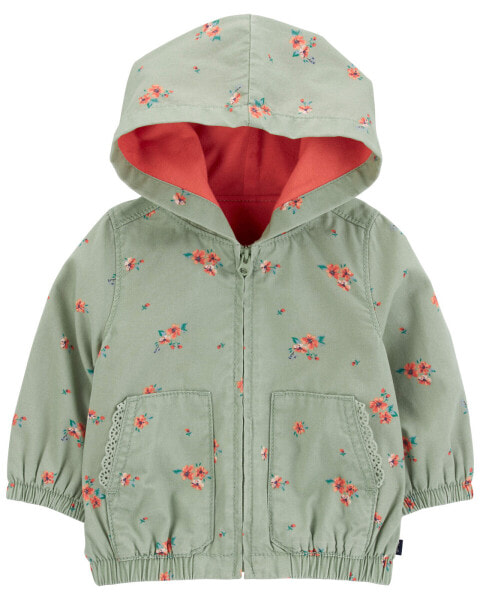 Baby Floral Print Hooded Jacket 9M