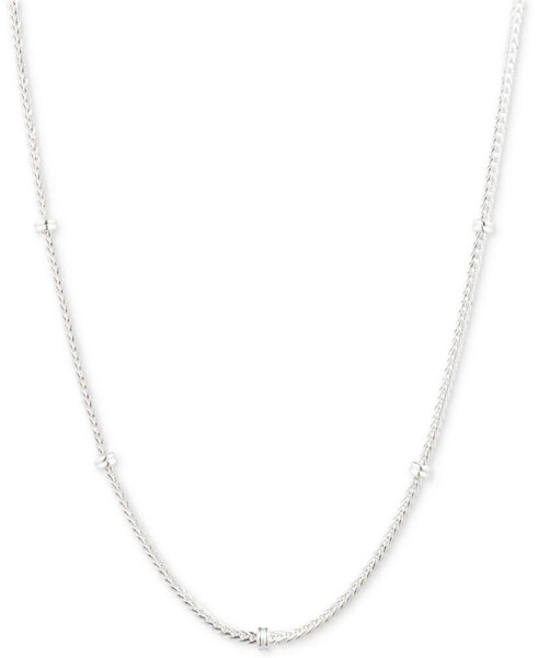 Herringbone Link Rondelle 17" Chain Necklace in Sterling Silver