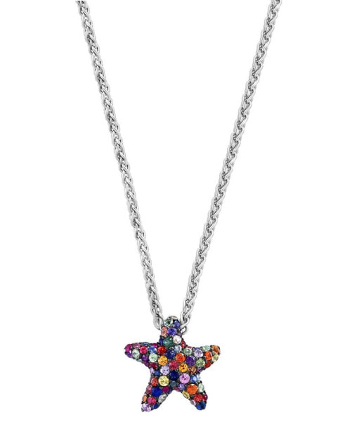 EFFY Collection eFFY® Multi-Sapphire Starfish 18" Pendant Necklace (2-7/8 ct. t.w.) in Sterling Silver