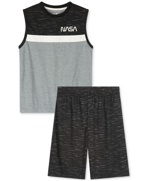 Boys NASA Graphic Muscle Tank Top & Shorts Pajamas, 2 Piece Set