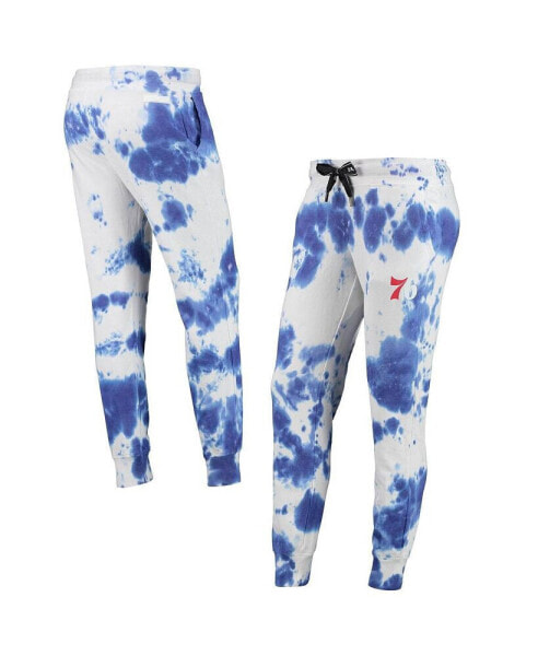 Women's White and Royal Philadelphia 76ers Melody Tie-Dye Jogger Pants