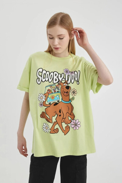 Coool Scooby Doo Oversize Fit Bisiklet Yaka Baskılı Kısa Kollu Tişört C3790AX24SM