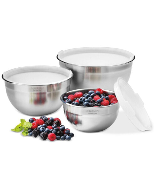 Stainless Steel Mixing Bowls with Lids, Set of 3